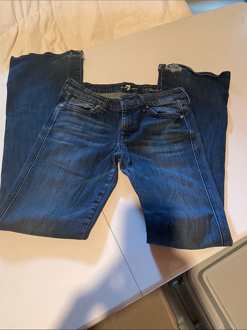 7 For All Mankind Women’s Dark Blue Boot Cut Jeans